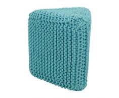 SARO LIFESTYLE Dreieck Baumwolle gedrehtes Seil Pouf, 38,1 x 40,6 x 43,2 cm, Aqua