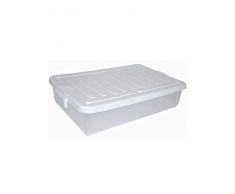 Denox 10240.030 Eurobox Unterbettkommode, Weiß, 4 Stück