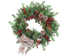 Anna Homey Deko-Blumenkranz, Grün, Herbstdekoration, für Veranda, Wandtisch Modern 20 inches Diameter Beeren