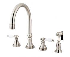 Nuvo Elements of Design Breiter Küchenarmatur mit Messingsprüher, 20,3 cm bis 40,6 cm ES2798PLBS Gouverneur 8-1/4 gebürsteter Nickel