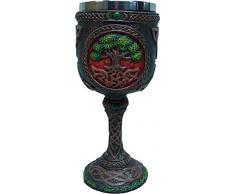 Nemesis Now Weinkelch, Baum des Lebens, Harz mit Edelstahleinsatz, 21 cm, Grün, Einheitsgröße