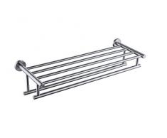 Premium modernes Doppelbett zum Aufhängen Quadruple Handtuch Bar Rack w/Runde Basis (61 cm)-gebürstet, Edelstahl, Wasser und rostfrei, Top of the Line Rack und Regal