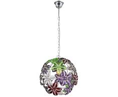 Edle 1-flg Pendel Hänge Lampe Chrom Acryl Schlafzimmer Lokal Globo KAUNOS 51422H