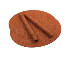 Red-A Platzsets, Bambusimitat, oval, gewebtes Vinyl, hitzebeständig, waschbare Tischsets für Küchentisch, Vinyl Holz, Orange, 4er-Set