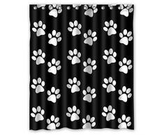 yeho Art Malerei Hund Paw Prints Wasserdicht Stoff Polyester Badezimmer Dusche Vorhang Dusche Ringe enthalten – Beste Visuelle Genuss für sie, Polyester, mehrfarbig, 48x72
