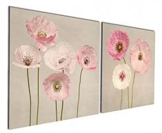 Gardenie Kunst – Moderner Leinwand Wand Art Rosa Blumen Gemälde rot Blumen Kunstwerk für Schlafzimmer Wohnzimmer Dekoration, Gestreckt und gerahmt, fertig zum hnag, canvas, pink / rot, 12x12 Inch