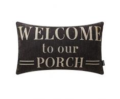 TRENDIN Dekorativer Kissenbezug 45,7 x 45,7 cm, Landhaus Landhaus Veranda, quadratische Form 20X12 schwarz