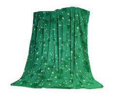 Irish St. Patricks Day Überwurf, Decken mit glitzernden Kleeblatt-Blättern, flauschig weich, Tagesdecke, Mikrofaser, Luxus-Decke für Reisen, Stadion, Camping, Couch Sofa, Stuhl 50x60inch St. Patricks Day Clovercho3743