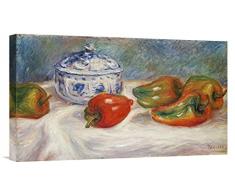 Global Galerie Budget gcs-265412–55,9–360,7 cm Pierre Auguste Renoir Stillleben mit einem blau Zuckerdose und Peppers Galerie Wrap Giclée-Kunstdruck auf Leinwand Art Wand