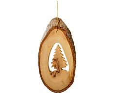 Earthwood Olivenholz Heilige Familie Ornament, 7 cm