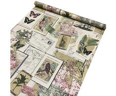 LoveFaye Papiertapete, für Tische/Regale/Schubladen, Vintage-Design, selbstklebend, 43,2°x°300°cm