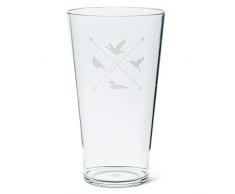 Abbott Collection 1227-FLIGHT-03-FROST Lg Tumbler mit Vögeln, 15,2 cm hoch, 568 ml, Transparent/Weiß