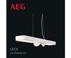 Leca LED Pendelleuchte 108cm 4 flammig weiß, stufenlos dimmbar über Wanddimmer, 9 Watt, 850 Lumen, 3000 Kelvin