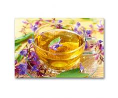 Calvendo Premium Textil-Leinwand 90 cm x 60 cm quer, Salbeitee | Wandbild, Bild auf Keilrahmen, Fertigbild auf echter Leinwand, Leinwanddruck: Gesunde Küche Lifestyle Lifestyle