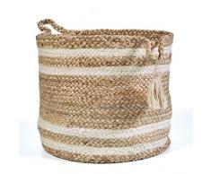 LR Home Dekorative Aufbewahrung Korb, Natur Jute, 43,2 cm Hohe