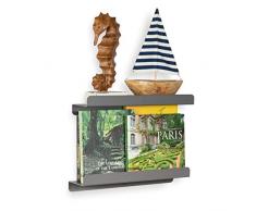 Wallsehold Naples Wandregal, Metall, Wandmontage, modernes Deko, Bücherauflage, Grau, 2 Stück