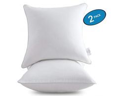 MOMA Kisseneinlagen – Überwurf Kissen Einlagen mit Bezug aus 100% Baumwolle – quadratische Innenkissen für Sofakissen 16 x 16,2 Pack weiß