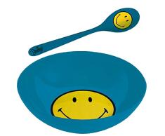zak! Frühstücksset Smiley Ø17cm in blau, Melamin, 17 x 17 x 7 cm