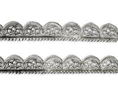 Walter Kunze Design Dresden Bordüre gewellt 1/2-Inch silber