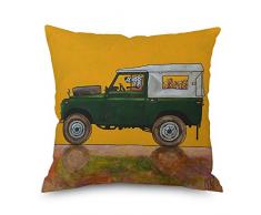 H Design Werfen Kissenbezug Dekorative Durable Kissenbezug 18 x 18 Süße Hunde Fahrzeuge Serie Kissen Fall versteckter Reißverschluss Home Decor Fall Winter Sofa Couch Schlafzimmer Wohnzimmer 18 x 18 Dogveh4