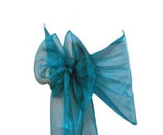 mds Organza-Stuhlschärpen, für Hochzeits- und Veranstaltungszubehör, Party-Dekoration, Stuhlhusse, Schärpe – 30 Farben 10 Dunkles Türkis