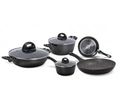 Aeternum Y00SET0232 Essential Pfannenset 8-teilig, Induktion, Aluminium, Black