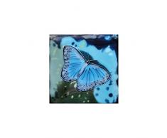 Deko-Fliese, Motiv: Schmetterling, Keramik, 15,2 x 15,2 cm, Blau