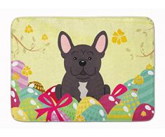 Carolines Treasures Fußmatte, Ostereier, französische Bulldogge, maschinenwaschbar, Memory-Schaumstoff, Mehrfarbig