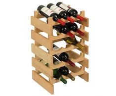 Wooden Mallet Dakota Weinregal, Holz, für 3 Flaschen Rustikal Unfertig