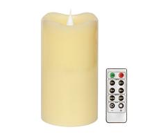 LED-Kerze mit Fernbedienung, beweglicher Docht, mit Timer, Stumpenkerze für Zuhause und Partys, 7,6 x 12,7 cm, elfenbeinfarben
