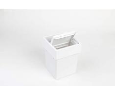 DISY Abfalleimer für Schublade oder Top-Abfall, ideal für kleine Bademüll mit Schwingdeckel, Elegantes und funktionales Design, Mattes Finish Nessuna Bianco