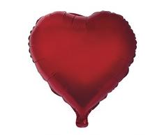 Rayher Hobby 87013287 Folienballon Herz, klassikrot, 46 x 49cm