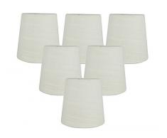 meriville Kronleuchter Lampenschirme, 4-Zoll von 12,7 cm von 12,7 cm, Wechselrahmen, Leinen, sand, 6er-Set