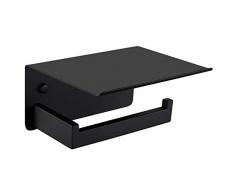 WC-Papierhalter, SUS304 Edelstahl Badezimmer Papier Tissue Halter mit Handy-Aufbewahrung Regal Antik matte black