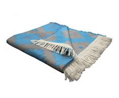 Adam Wohndecke, Bio-Baumwolle, Pergament-Hellblau, 145 x 190 cm