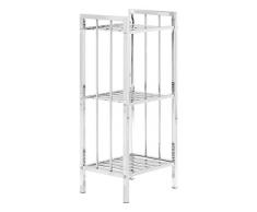 Premier Housewares 3 Etagen Regal, verchromtem Metall, Silber, 73 x 33 x 26 cm