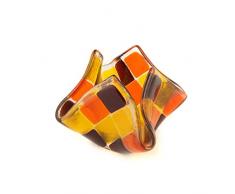 Linzer Glasmanufaktur Linzer Granatrot/Hellorange/Goldgelb Teelicht, Glas, klein