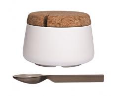 Yves Saint Laurent Viceverso Zuckerdose mit Löffel, Porzellan, Weiß