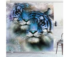 Desert Decor Vorhang für die Dusche von ambesonne, SUV Truck Pick Up Big Auto mit grossen Räder fahren durch den Sand Hills, Stoff Badezimmer Decor Set mit Haken, weiß gelb, Textil, Multi 10, 69W x 75L