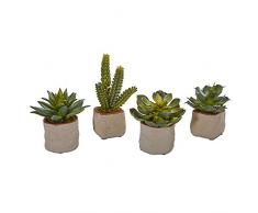 Nearly Natural Fast Natur gemischt Sukkulente Kunstpflanze (Set von 4)