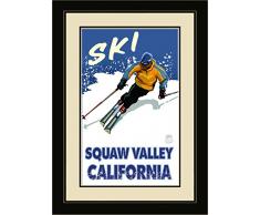 Northwest Art Mall pal-5905 fgdm DMM Squaw Valley California Downhill modernen Menschen gerahmtes Wandbild Art von Künstler Paul A. lanquist, 40,6 x 55,9 cm