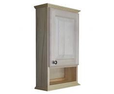 WG Wood Products Driscoll Serie Hängeschrank mit 15,2 cm offenem Regal und 8,9 cm tiefem Innenbereich, 61 cm, unlackiert