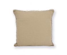 Hierba Barcelona desilinen Dekokissen Stickerei Modern 45x45x13 cm Beige (Grege)