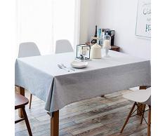 Atiming Tischdecke aus Baumwolle/Leinen Einfach Rechteckig Wasserdichte Tischdecke Küche Tischdeko Grau 55 x 87 inches hellgrau
