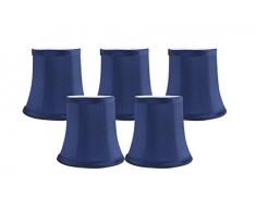 meriville Kronleuchter Lampenschirme, 3,5 von 12,7 cm von 12 cm, Wechselrahmen, Kunstseide, blau, Set of 5