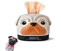 STAR-TOP Cute Cartoon ABS Hund – Geformte Papier Tissue Box Spender Fall Serviettenhalter Home Office Dekoration Auto Zubehör Farben Dog-Beige