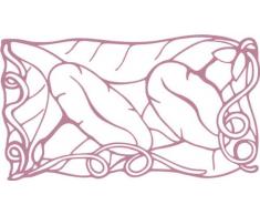 INDIGOS/Wandaufkleber-e182 hübsche Trompetenblume 160x89 cm- violett, Vinyl, 160 x 89 x 1 cm