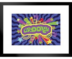 Poster Gießerei Groovy Style Retro 1970er Expression Kunstdruck von proframes 26x20 inches Matted Framed Poster