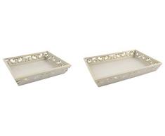 VILLA DESTE HOME Tablett 2er Set Living hellgrau