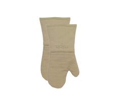 all-clad Textilien Schwergewicht 100 Prozent Baumwolle Twill und Silikon Ofenhandschuh Cappuccino 2-Pack